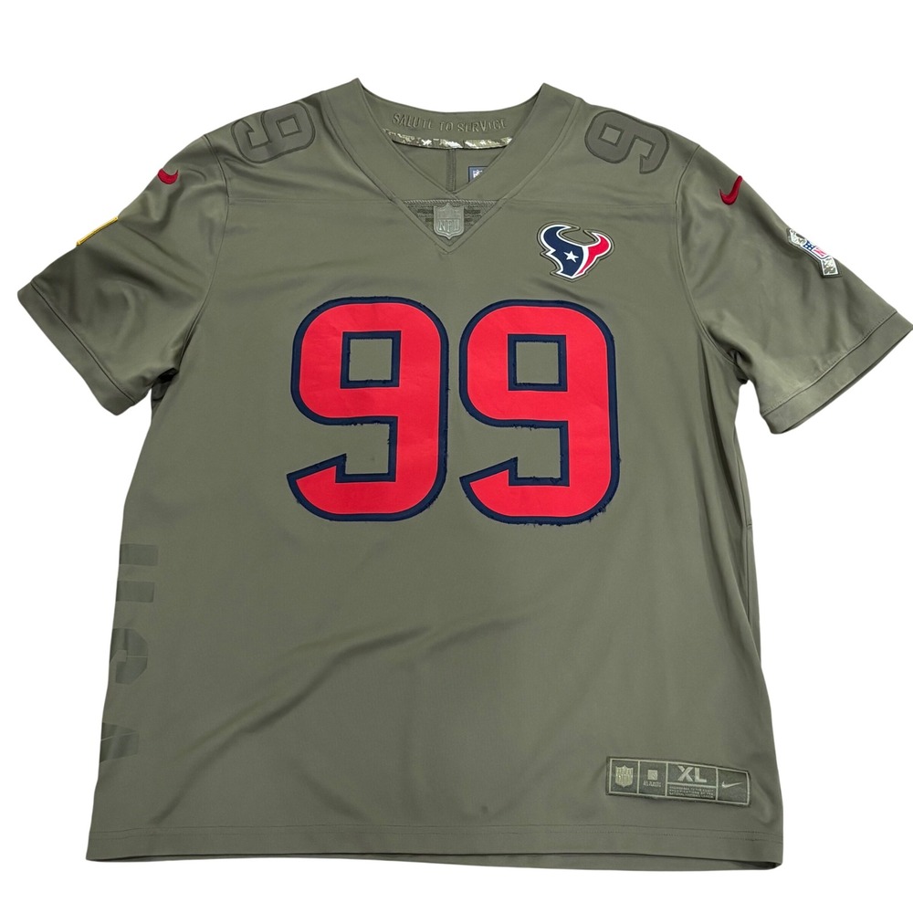 Nike Houston Texans JJ Watt 99 Salute to Service Jersey Mens XL Olive Green NFL